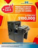 HOT SALE 2026 PRENSA DAVIDSON 700 DOBLE OFICIO SALIDA DE CADENA