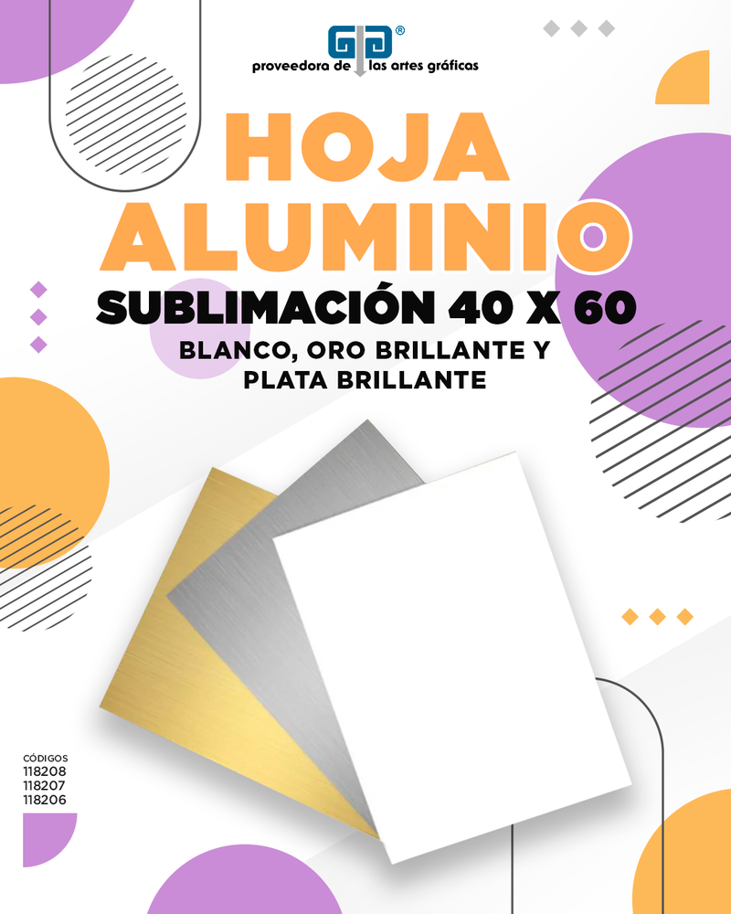 HOJA ALUMINIO PARA SUBLIMAR 40X60 BLANCO SUBLIMACION ENCOGRAPHICS