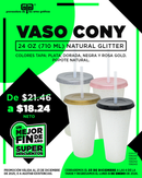 VASO CONY DE 24 OZ CON TAPA Y POPOTE $18.24