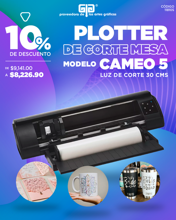 PLOTTER DE CORTE CAMEO 5,  CON 30 CMS LUZ DE CORTE