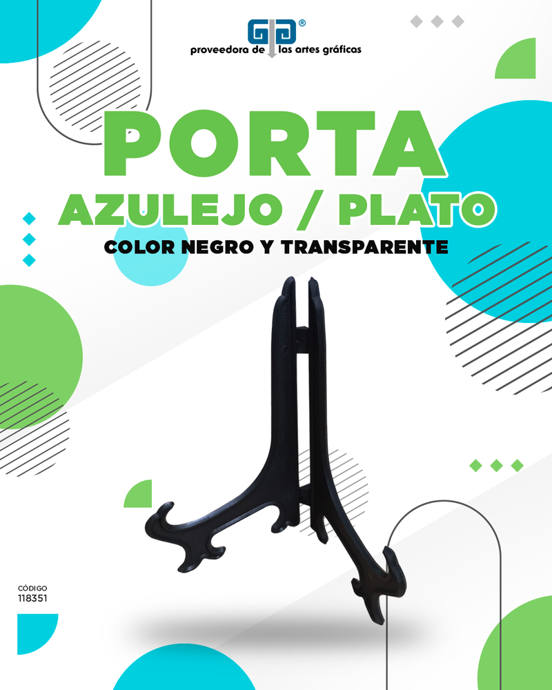 PORTA AZULEJO O PORTA PLATO COLOR NEGRO ENCOGRAPHICS