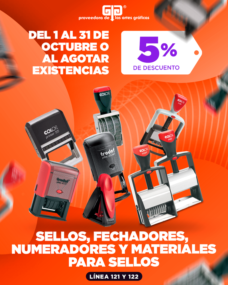 Descuento sellos Colop y Trodat  5%