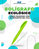 BOLIGRAFO ECOLOGICO VERDE MANZANA MAS 1 REPUESTO TINTA GEL ECG