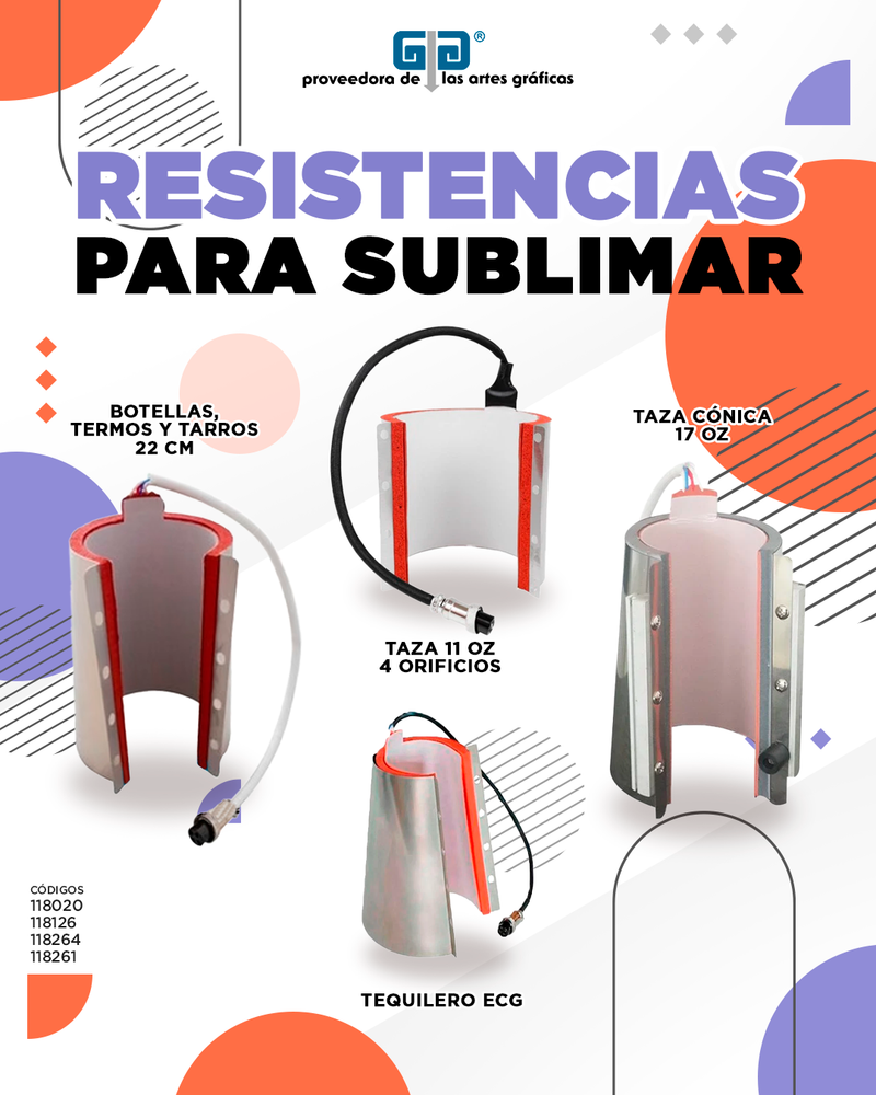 RESISTENCIA PARA SUBLIMAR TAZAS 11 OZ