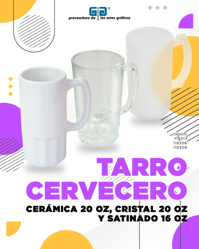 TARRO CERVECERO SATINADO 16OZ PARA SUBLIMAR 473 ML SUBLIMACION ENCOGRAPHICS