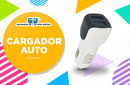CARGADOR AUTO, ENTRADA USB BLANCO CON NEGRO