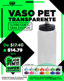 VASO PET 1000 ML CON TAPA CHUPON EN $14.79