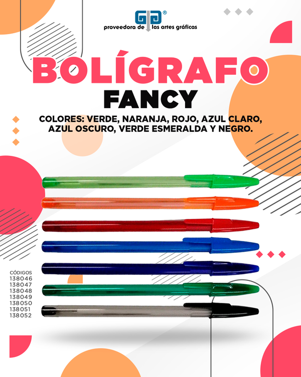 BOLIGRAFO O PLUMA FANCY COLORES