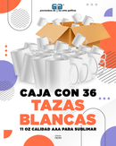 Taza blanca calidad AAA para sublimar CAJA 36 piezas de 11 oz
