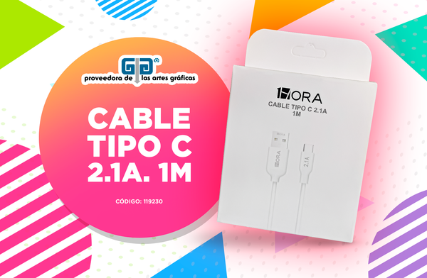 CABLE TIPO C  2.1A.  1M