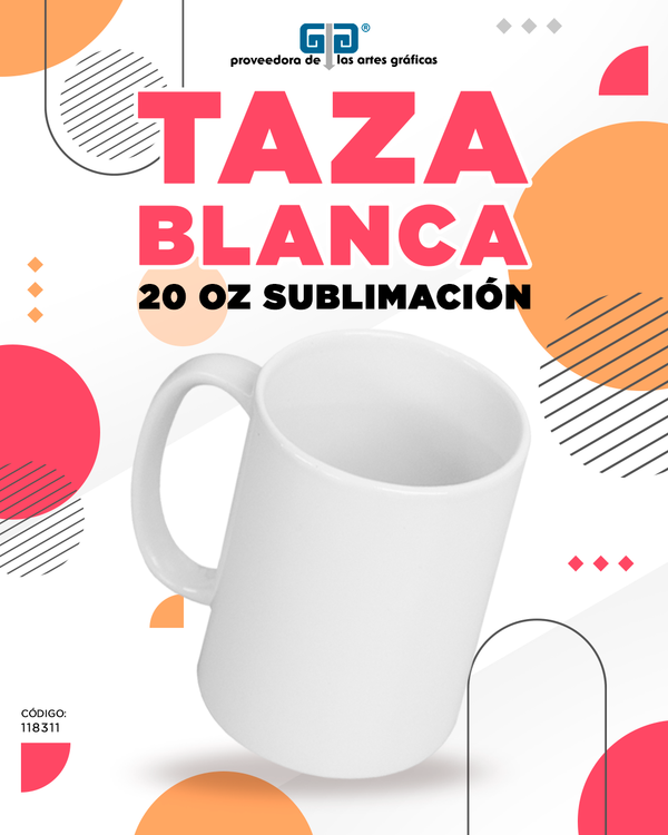 TAZA BLANCA 20 OZ PARA SUBLIMAR 590 ML SUBLIMACION ENCOGRAPHICS