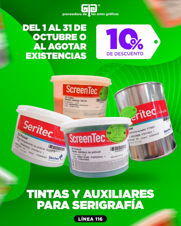Descuentos en Tintas Serigrafía Sánchez 10%