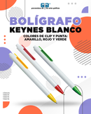 BOLIGRAFO (PLUMA) KEYNES BLANCO CLIP Y PUNTA DE COLOR