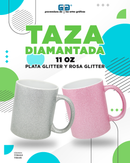 TAZA SUBLI DIAMANTADA PLATA GLITTER 11 OZ
