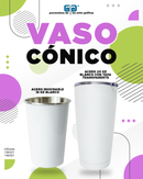 VASO CONICO BLANCO ACERO INOXIDABLE 20 OZ CON TAPA TRANSPARENTE PARA SUBLIMAR 590 ML SUBLIMACION ENCOGRAPHICS