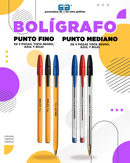 BOLIGRAFO PUNTO MEDIANO, CON 3 PIEZAS, COLOR DE TINTA NEGRO, AZUL Y ROJO