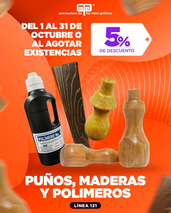 Descuento en materiales para elaboración de sellos  5%