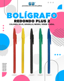 BOLIGRAFO (PLUMA) REDONDO PLUS 2 MISMO COLOR CUERPO Y TAPON