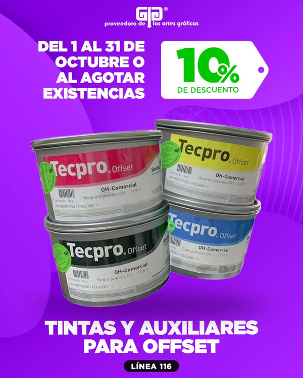 Descuento en Tintas para Offset de Sanchez Tecpro 10%