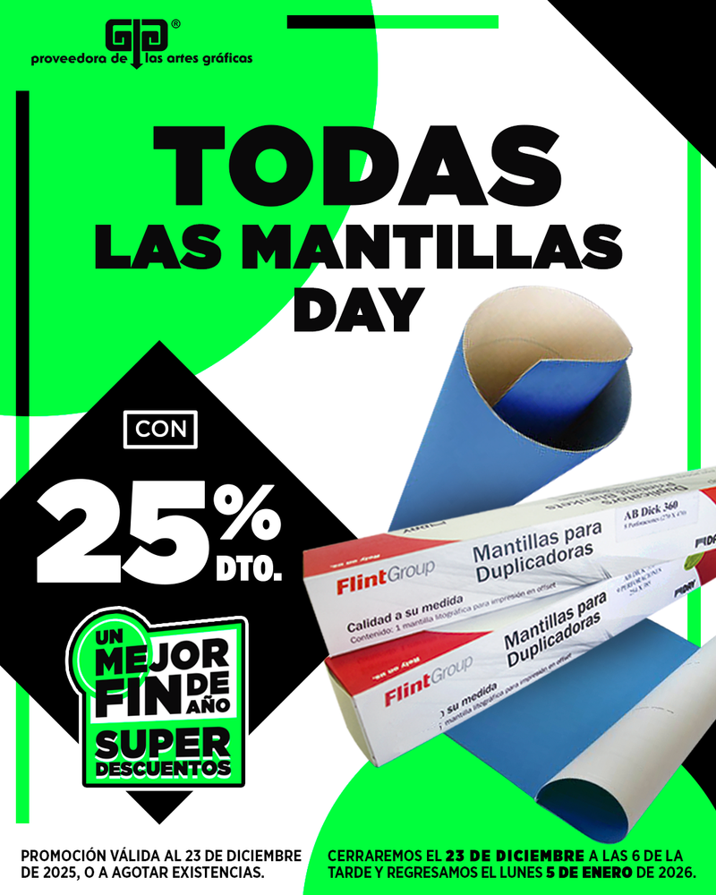 Descuento en MANTILLAS de hule DAY 25%