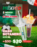 VASO BOTANERO CON CHAROLA Y POPOTE NATURAL 800 ML solo viernes 3 y sábado 4 de julio 2026 a $20 neto