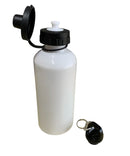 BOTELLA DE ALUMINIO BLANCA DEPORTIVA 600 ML DOBLE TAPA
