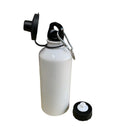 BOTELLA DE ALUMINIO BLANCA DEPORTIVA 600 ML DOBLE TAPA