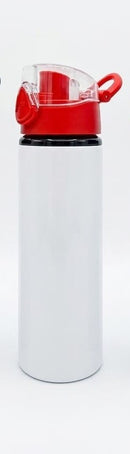 BOTELLA ALUMINIO BLANCA 750 ML TAPA ROSCA  DE COLORES