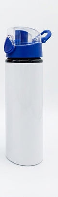 BOTELLA ALUMINIO BLANCA 750 ML TAPA ROSCA  DE COLORES