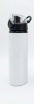 BOTELLA ALUMINIO BLANCA 750 ML TAPA ROSCA  DE COLORES