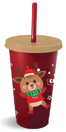 VASO NAVIDEÑO CON TAPA Y POPOTE EN 6 MODELOS 2025.   YA LLEGARON LOS 2025