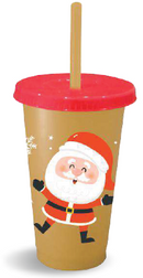 VASO NAVIDEÑO CON TAPA Y POPOTE EN 6 MODELOS 2025.   YA LLEGARON LOS 2025