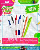 FERIA ESCOLAR REGRESO A CLASES 2026 BOLIGRAFOS VARIOS MODELOS 10% DE DESCUENTO