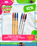 FERIA ESCOLAR REGRESO A CLASES 2026  BOLIGRAFO PUNTO FINO Y PUNTO MEDIANO BLISTER 3 PLUMAS CADA BLISTER