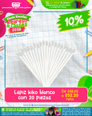 FERIA ESCOLAR REGRESO A CLASES 2026  LAPIZ BLANCO PAQUETE 10 PIEZAS