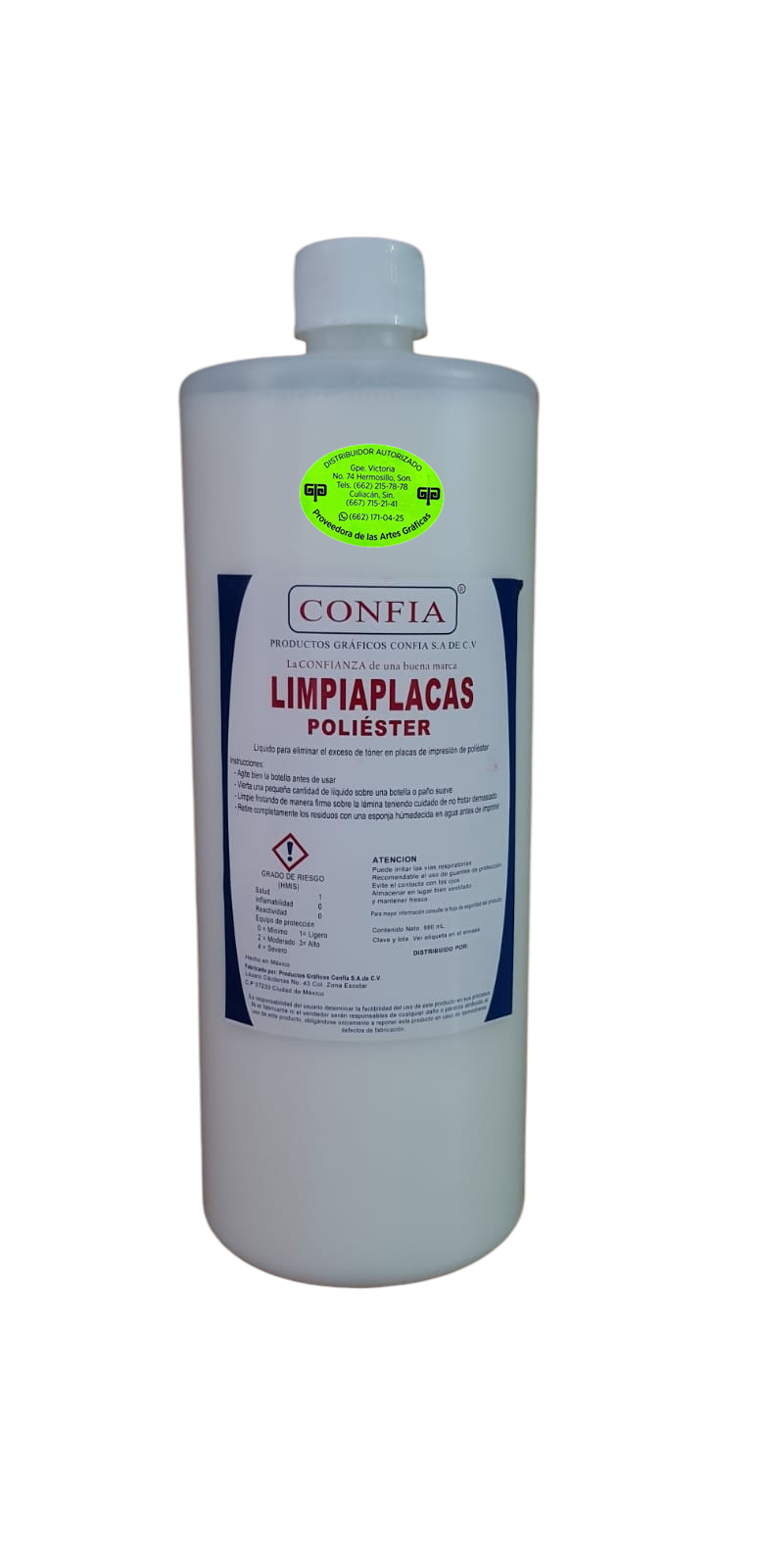 LIMPIA PLACAS DE POLIESTER CONFIA 1 LT