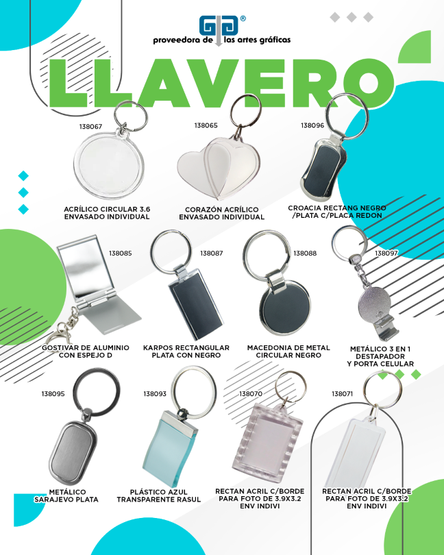 LLAVERO ACRILICO RECTANGULAR TRANSPARENTE ENVASADO INDIVIDUAL 4X5.5 CMS exterior
