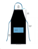 MANDIL DE POLIESTER COLOR NEGRO CON DOS BOLSAS AL FRENTE