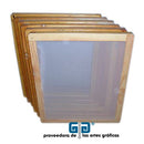MARCO DE MADERA TENSADO MALLA BLANCA 60X70 CMS 90 PUNTOS POR Cm2