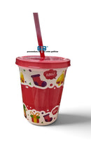 VASO NAVIDEÑO MERRY CHRISTMAS TAPA Y POPOTE ROJO 16 OZ