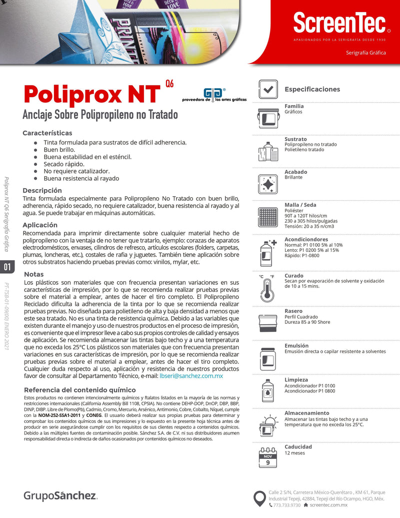 NEGRO POLIPROX TINTA Q6-1011 1 KG PARA PLASTICOS, POLIPROPILENOS Y MATERIALES DE DIFICIL ADHERENCIA