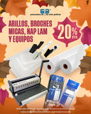 Micas, Broches, Rollos para laminación, engargoladoras, enmicadoras, engrapadoras, guillotinas con 20% de descuento octubre 2026 o al agotar existencias.