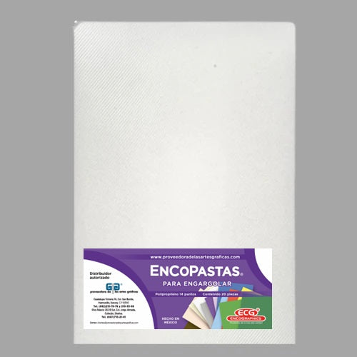 PASTA O CUBIERTA PARA ENGARGOLAR, ENCUADERNAR, EMPASTAR ENCOPASTAS COLOR RAYADO CRISTAL SOLIDO TAMAÑO CARTA CON 20 PIEZAS