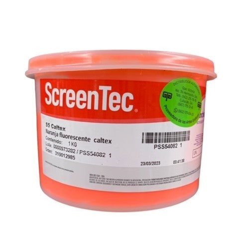 NARANJA FLUORESCENTE CALTEX TINTA 1 KG S5 4082. PARA TELAS: ALGODON, LANA, ACETATO, RAYON, ALGODÓN-POLIESTER.