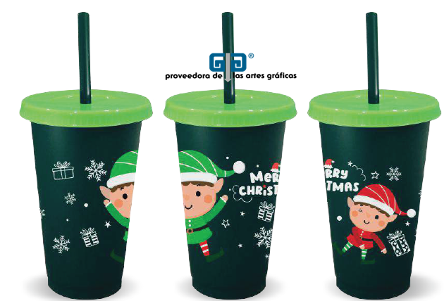 VASO NAVIDEÑO CON TAPA Y POPOTE EN 6 MODELOS 2025.   LLEGARAN PARA EL 1 DE OCTUBRE 2025