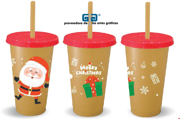 VASO NAVIDEÑO CON TAPA Y POPOTE EN 6 MODELOS 2025.   LLEGARAN PARA EL 1 DE OCTUBRE 2025