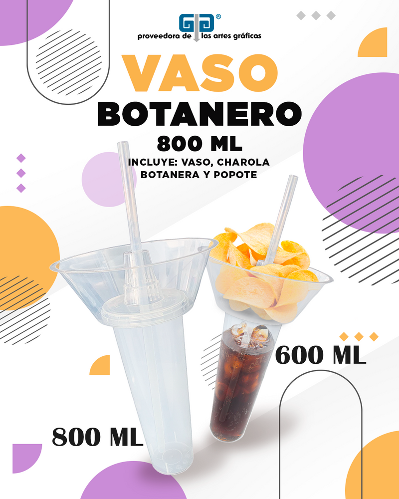 VASO BOTANERO CON POPOTE 800 ML