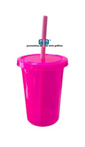 VASO PONY 16 OZ CON TAPA, VASO Y POPOTE DEL MISMO COLOR. 473 ml VARIEDAD EN COLORES