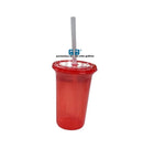 VASO FANCY  12 OZ CON TAPA Y POPOTE VARIEDAD EN COLORES Y POPOTE NATURAL 355 ML