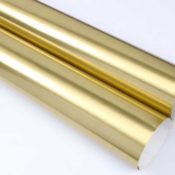 VINIL PARA CORTE AUTOADHERIBLE ADHESIVO METALICO ORO ESPEJO CLARO 61CMS X 1 MT